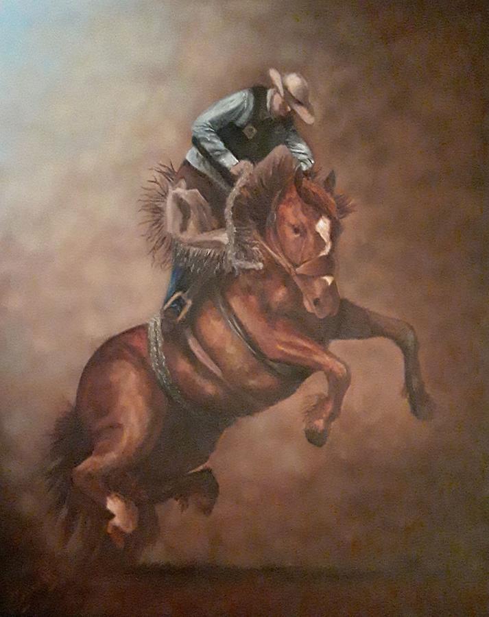 Bronc Rider Painting by Jodi Dougherty