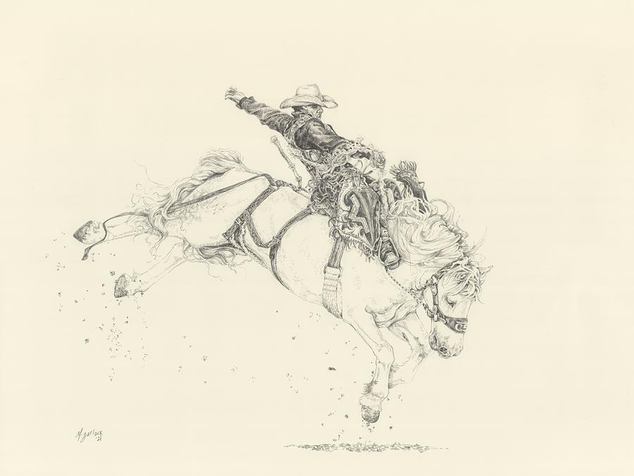 Bronc Rider Lefty Drawing by Michelle Garlock
