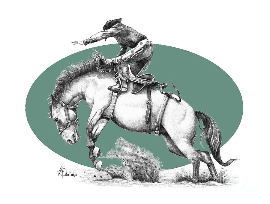 Horse Drawing - Bronco by Murphy Elliott
