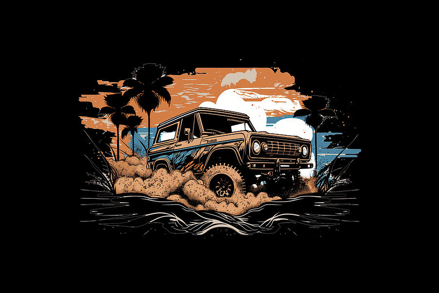 Bronco Off-Road in Paradise Digital Art by Bill Posner