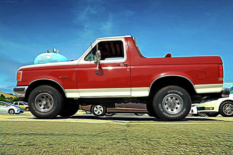 Bronco XLT Pickup Truck Expressionism Photograph by Bill Swartwout