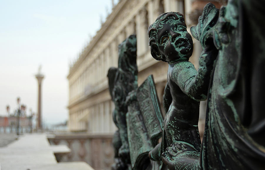 Bronze Cherub Sculpture in Piazza San Marco Venice Italy Photograph by Shawn OBrien