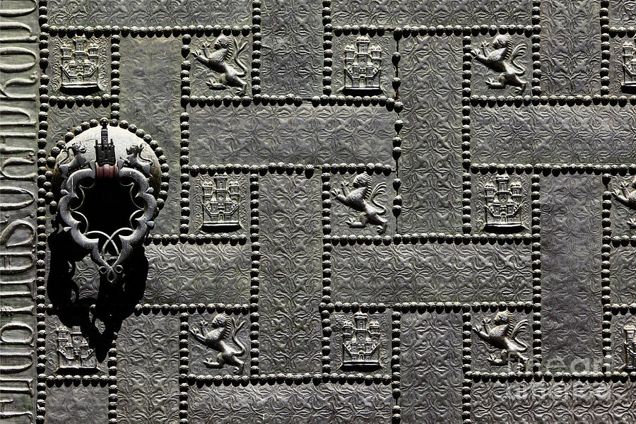 Bronze Door Close Up Toledo Cathedral Spain Photograph by James Brunker