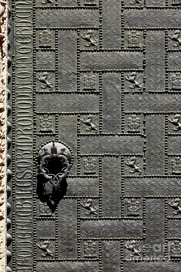 Bronze Door Detail Toledo Cathedral Spain Photograph by James Brunker