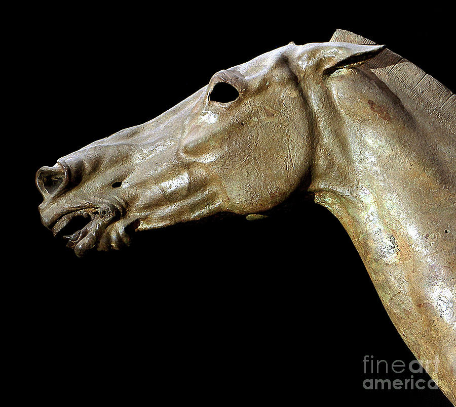 Bronze sculpture, From Cape Artemision,  Detail With Horse Head Sculpture by Greek School