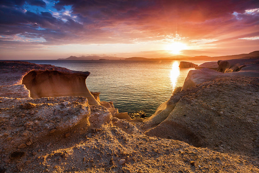 Bronze Sea Rocks Photograph by Evgeni Dinev