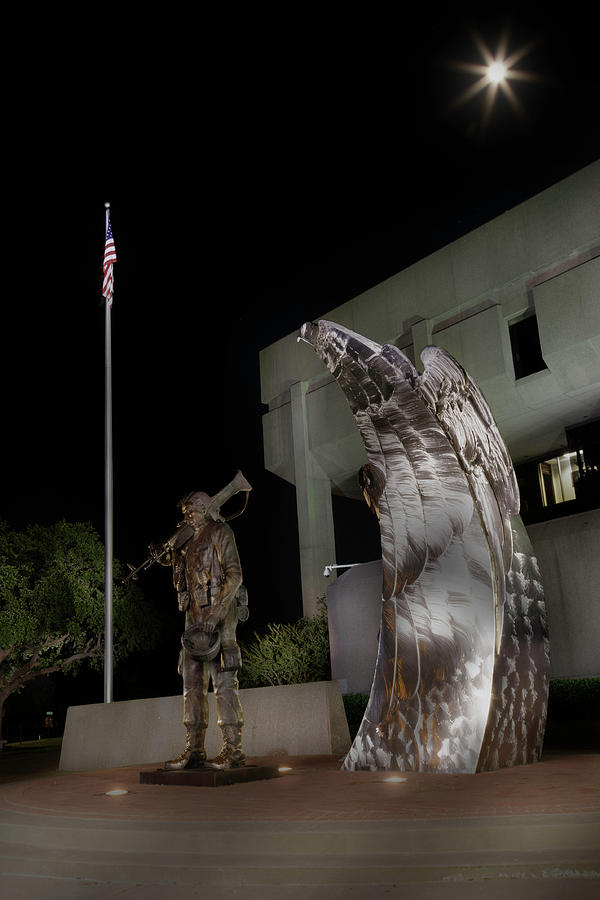 Bronze Soldier and Silver Eagle Photograph by Steve Templeton
