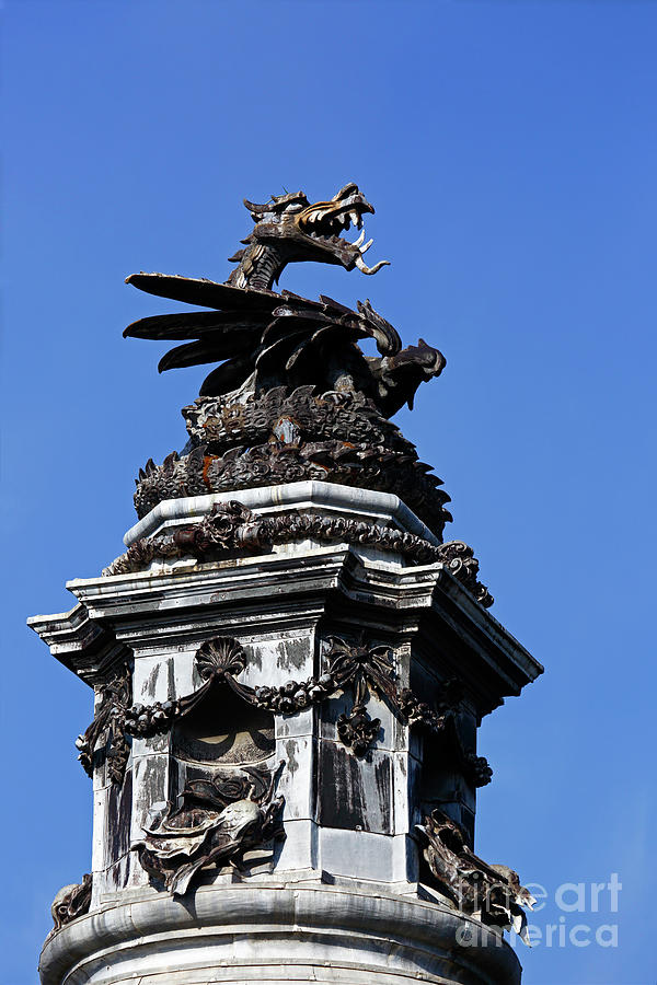 Bronze Welsh dragon on Cardiff City Hall UK Photograph by James Brunker