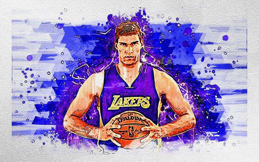 Brook Lopez Nba Basketball Stars Los Angeles Lakers La Mixed Media by