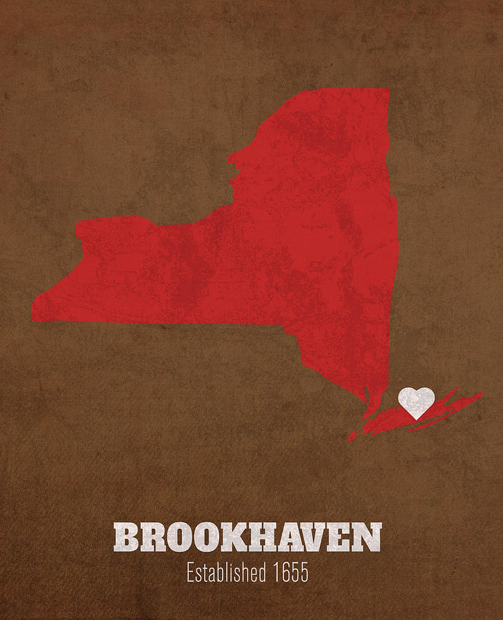Brookhaven New York City Map Founded 1655 Cornell University Color