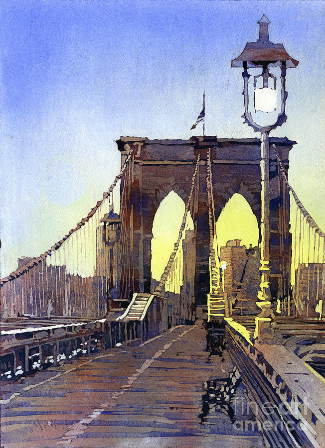 Brookly Bridge- NYC Painting by Ryan Fox