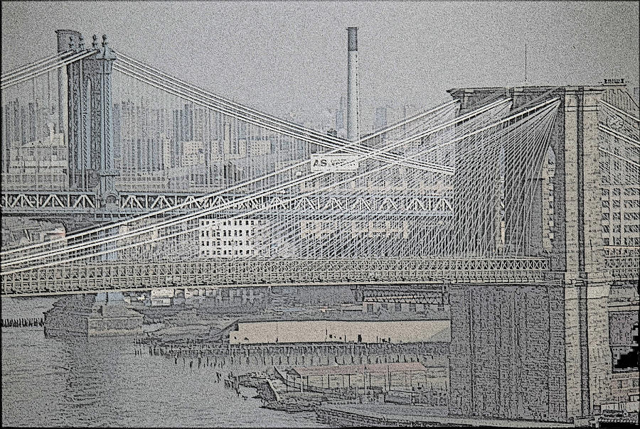 Brooklyn and Manhattan Bridges 1984 Photograph by John Schneider