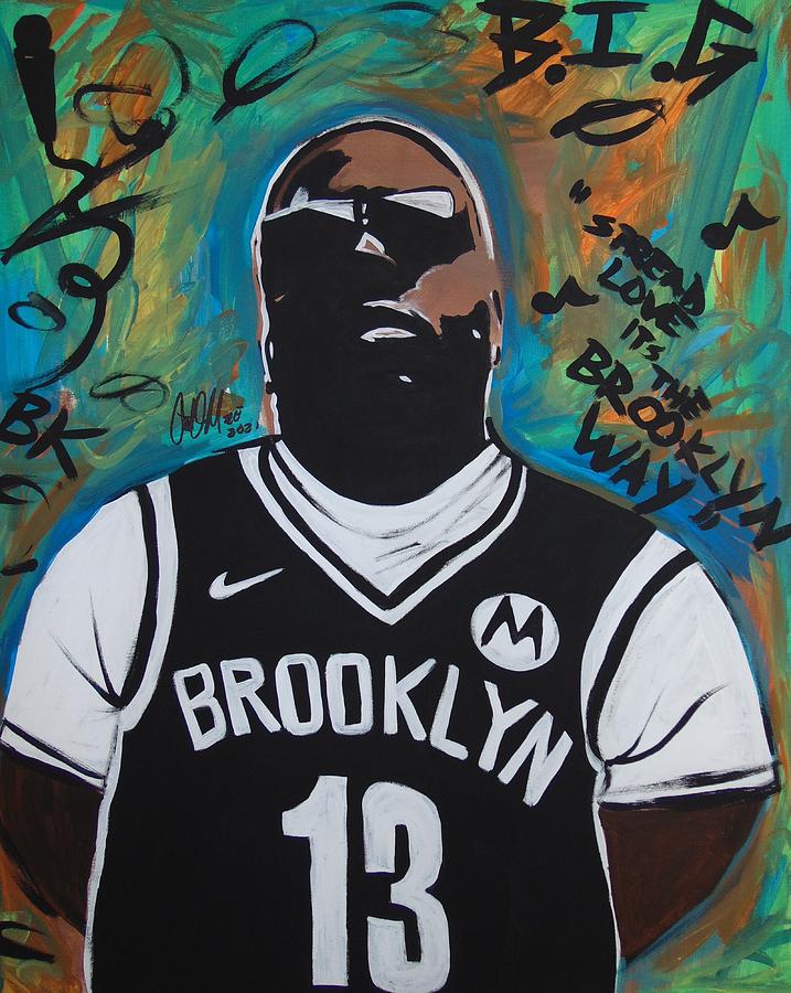 Brooklyn Basketball Biggie Painting by Antonio Moore