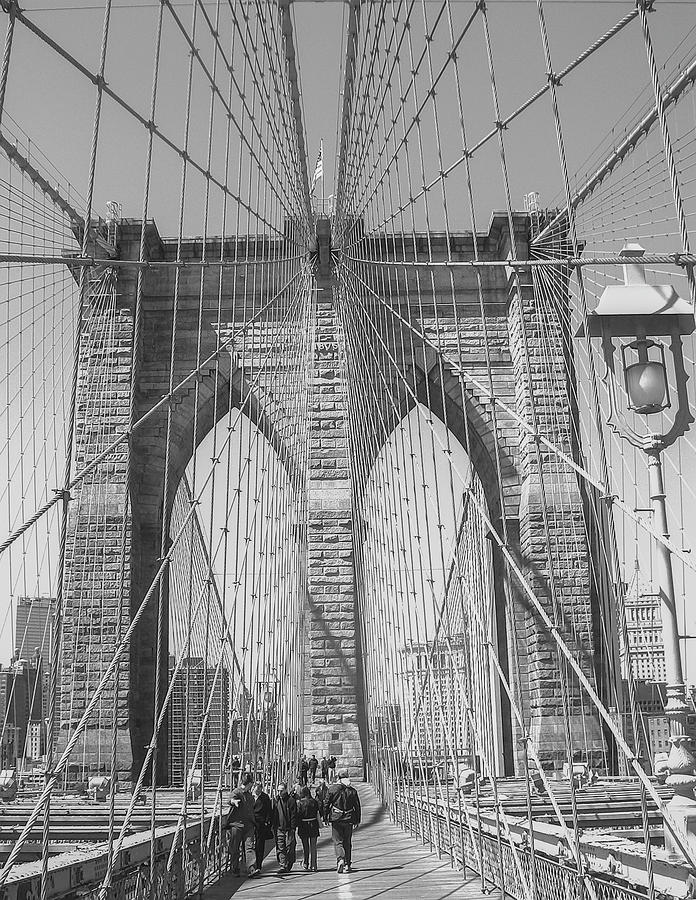 Brooklyn Bridge #1 Pyrography by Habib Ayat