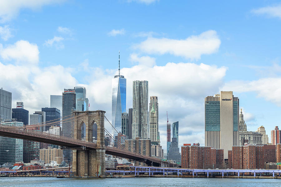 Brooklyn Bridge and 1 World Trade Photograph by Cate Franklyn