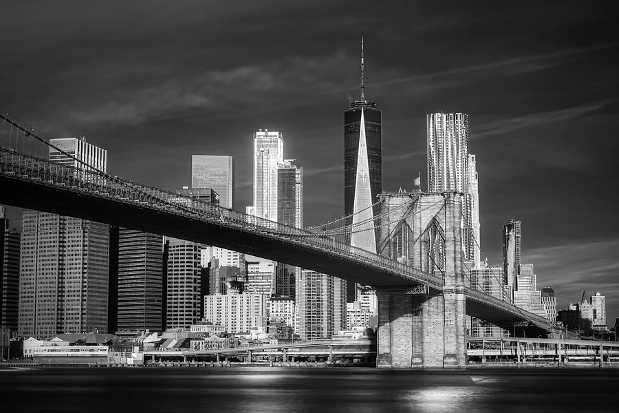 Brooklyn Bridge And Freedon Tower Infrared Photograph