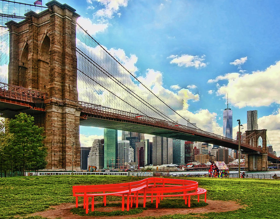 Architecture Photograph - Brooklyn Bridge and the Lower Manhattan Financial District 3 by Allen Beatty