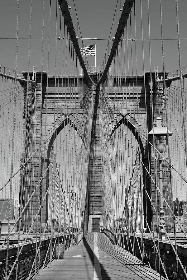 Brooklyn Bridge B and W Photograph by Richard Krebs