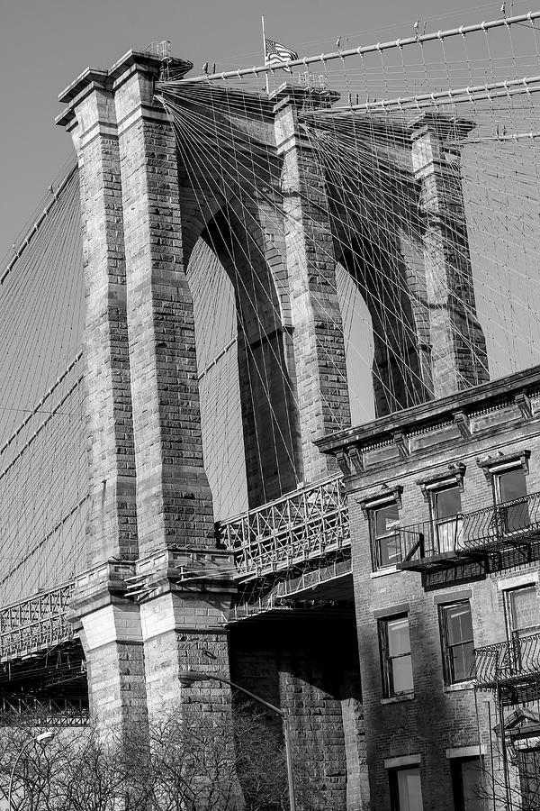 Brooklyn Bridge black and white Photograph by Habib Ayat