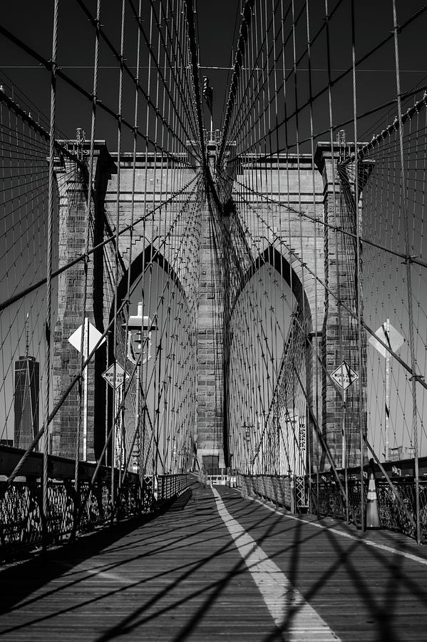 Brooklyn Bridge Black and White Photograph by Pablo Saccinto