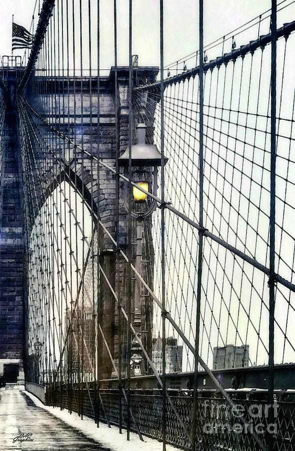 Brooklyn Bridge Glow Digital Art by CAC Graphics