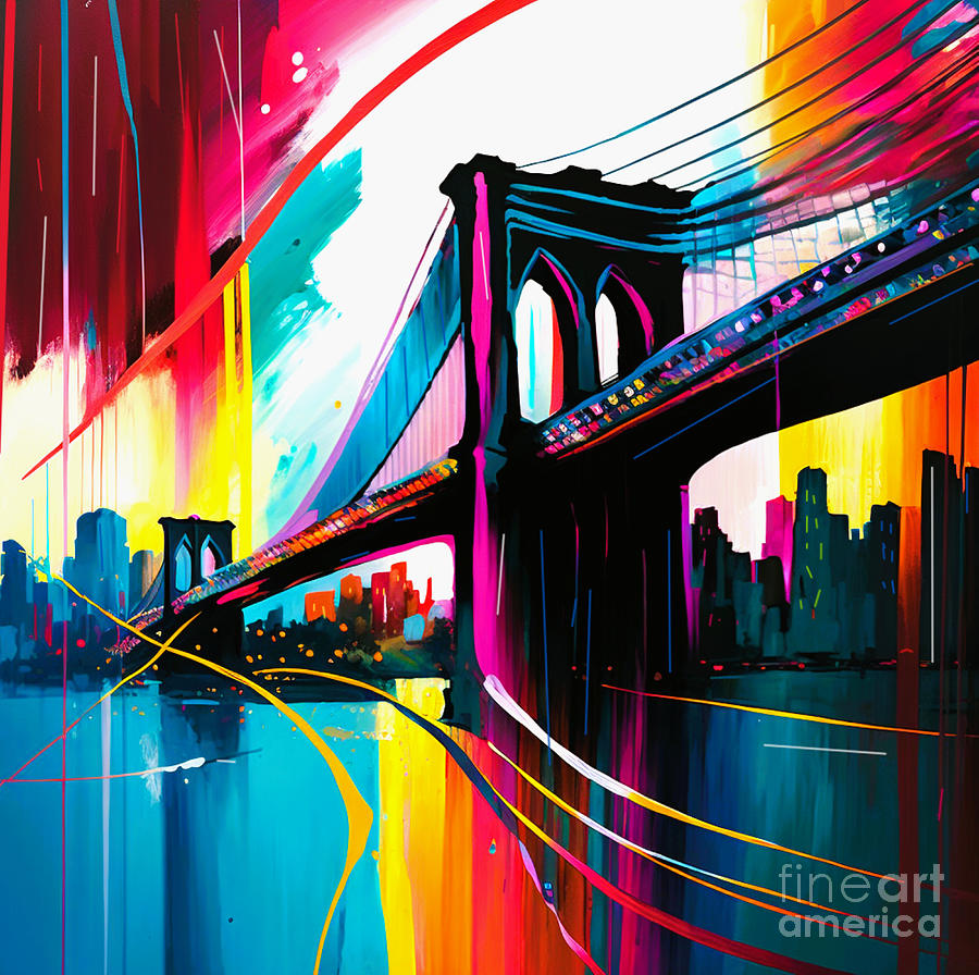Brooklyn Bridge II Art Print Painting by Crystal Stagg