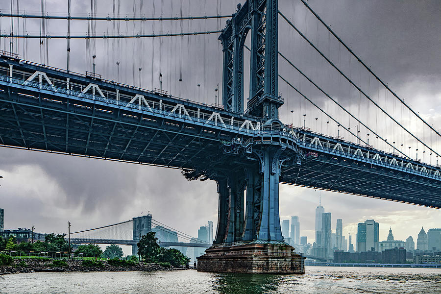 Brooklyn Bridge in Blue Photograph by Al Hurley