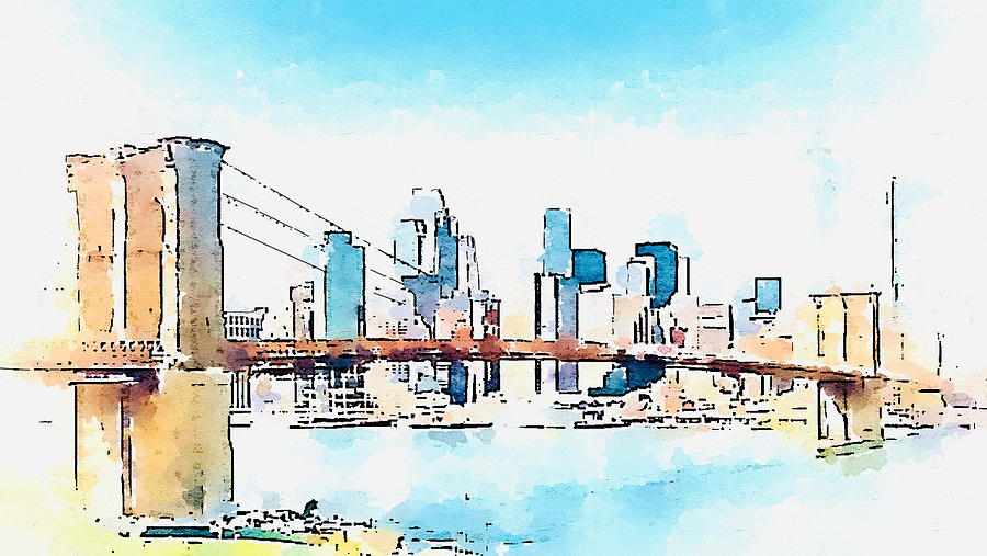 Brooklyn Bridge  Digital Art by John Mckenzie