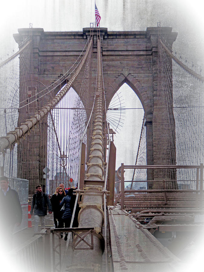 Brooklyn Bridge Digital Art by Karol Blumenthal