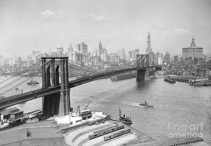 Brooklyn Bridge, New York, c1920 Photograph by Granger