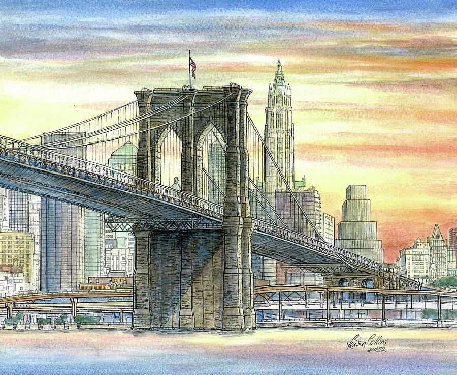Brooklyn Bridge, New York City Painting by Leisa Collins - Fine Art America