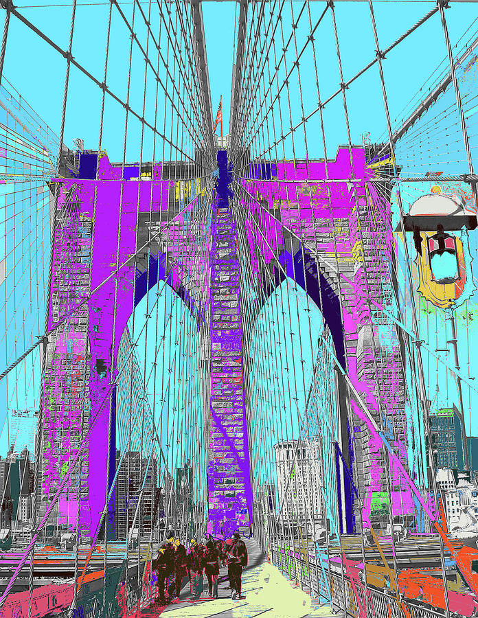 Brooklyn bridge of New York City Digital Art by Habib Ayat