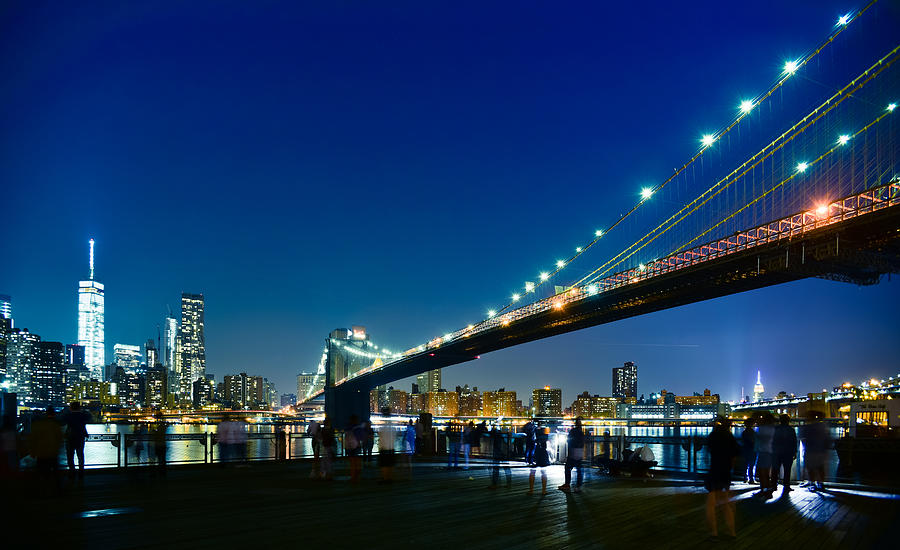 Brooklyn Bridge panorama Photograph by Cordula Schaefer