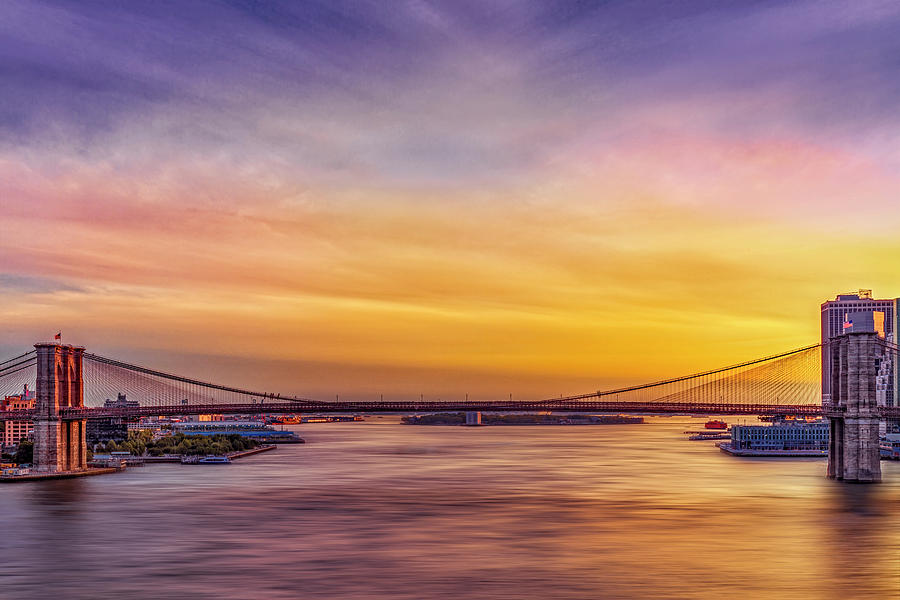 Brooklyn Bridge Panoramic Photograph by Susan Candelario