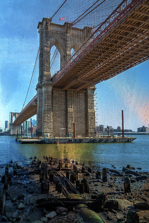 Brooklyn Bridge Portrait Photograph by Cate Franklyn