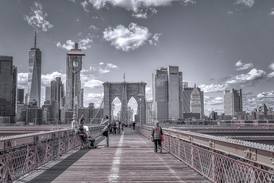 Brooklyn Bridge Promenade Photograph by Penny Polakoff