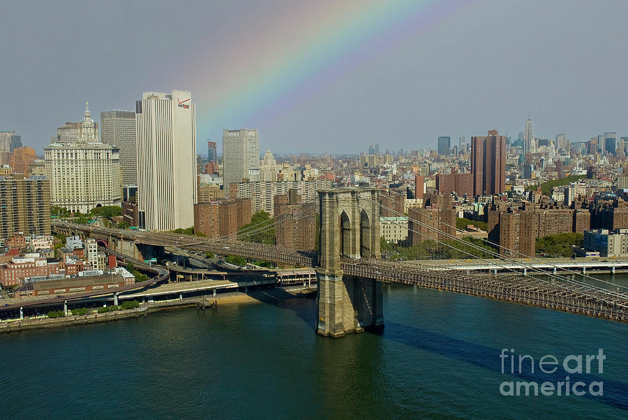 Brooklyn Bridge Photograph - Brooklyn Bridge Rainbow by Julia Robertson-Armstrong