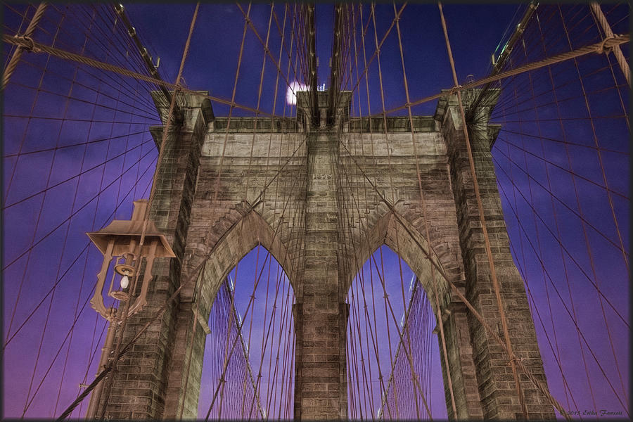 Brooklyn Bridge Sunset Photograph by Erika Fawcett