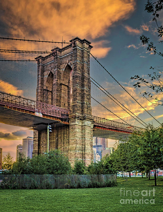 Brooklyn Bridge Sunset Photograph by Nick Zelinsky Jr
