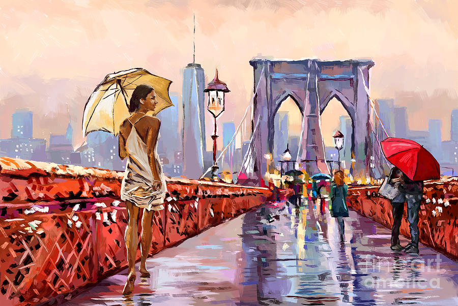 Brooklyn Bridge Painting by Tim Gilliland