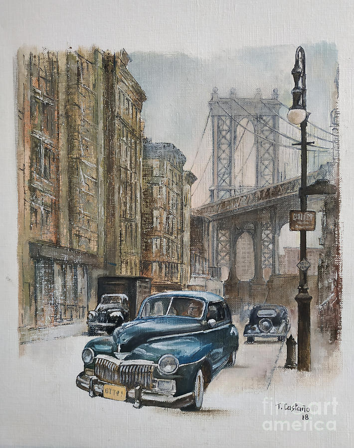 Brooklyn bridge Painting by Tomas Castano