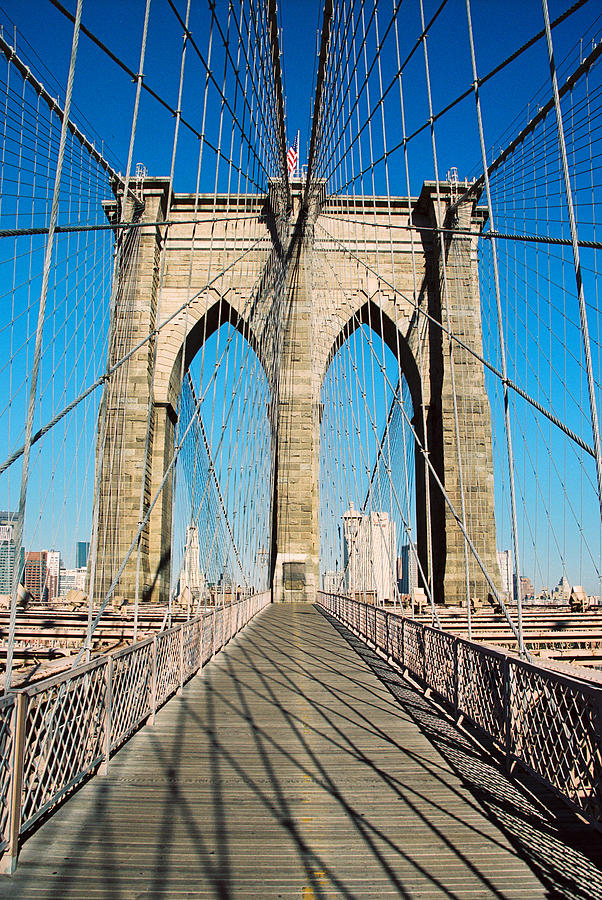 Brooklyn Bridge Vertical Photograph by Claude Taylor - Fine Art America