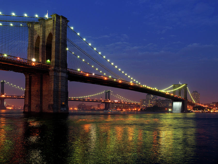 Brooklyn Bridge Waterfall - New York City Photograph by Matthew ...