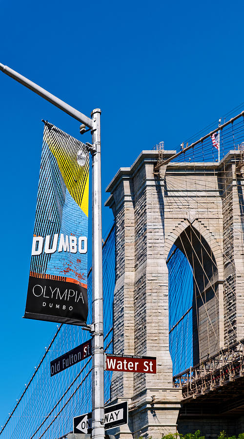 Brooklyn Bridge with Dumbo Banner Photograph by Darryl Brooks