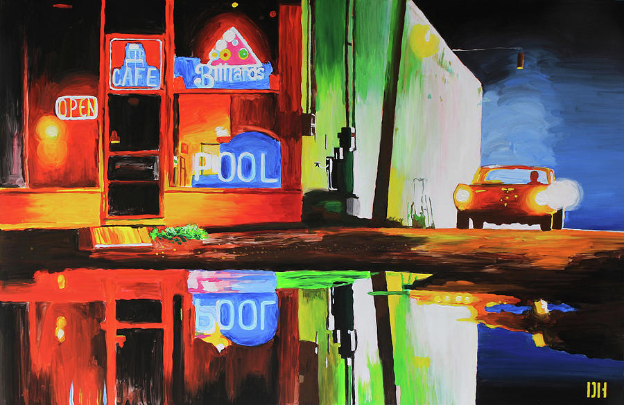 New York City Painting - Brooklyn Cafe at Night by Dan Haraga