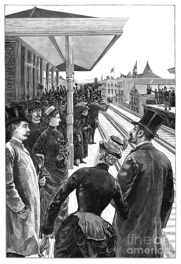 Brooklyn Elevated Railroad, 1885 Drawing by W P Snyder