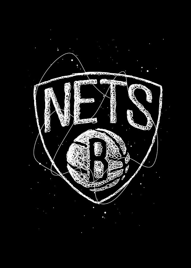 Brooklyn Nets Basketball NBA Logo Symbol Drawing by Erwin Saputra