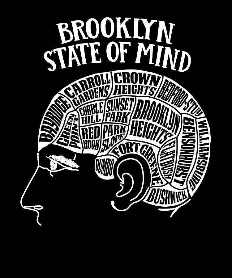 Brooklyn New York City Brain Head Design Digital Art by Lance Gambis Art -  Pixels