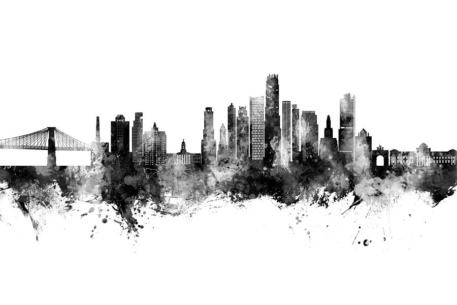 Brooklyn New York Skyline #47 Digital Art by Michael Tompsett