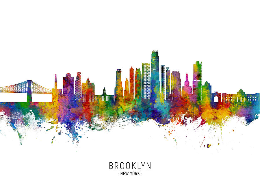 Brooklyn New York Skyline #52 Digital Art by Michael Tompsett